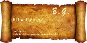 Bibó Gyöngyi névjegykártya